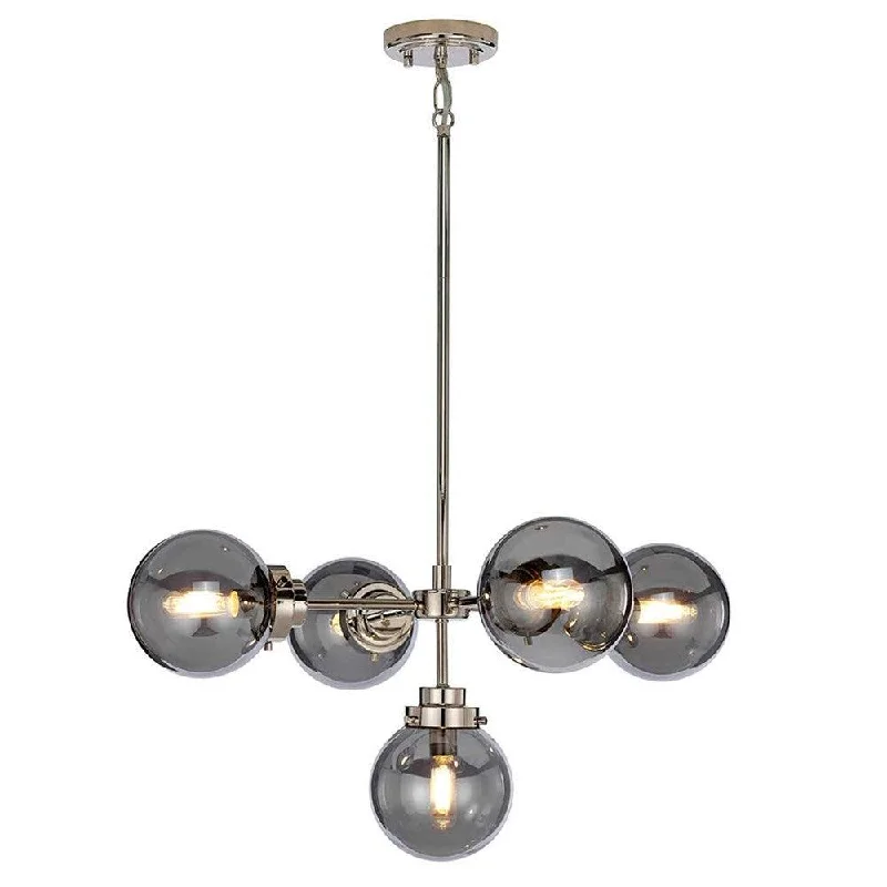 Chandeliers with Dimmable Lights for Ambiance ControlChandeliers with Dimmable Lights for Ambiance ControlKula 5Lt Chandelier in Polished Nickel Chandeliers with Dimmable Lights for Ambiance ControlChandeliers with Dimmable Lights for Ambiance ControlKula 5Lt Chandelier in Polished Nickel