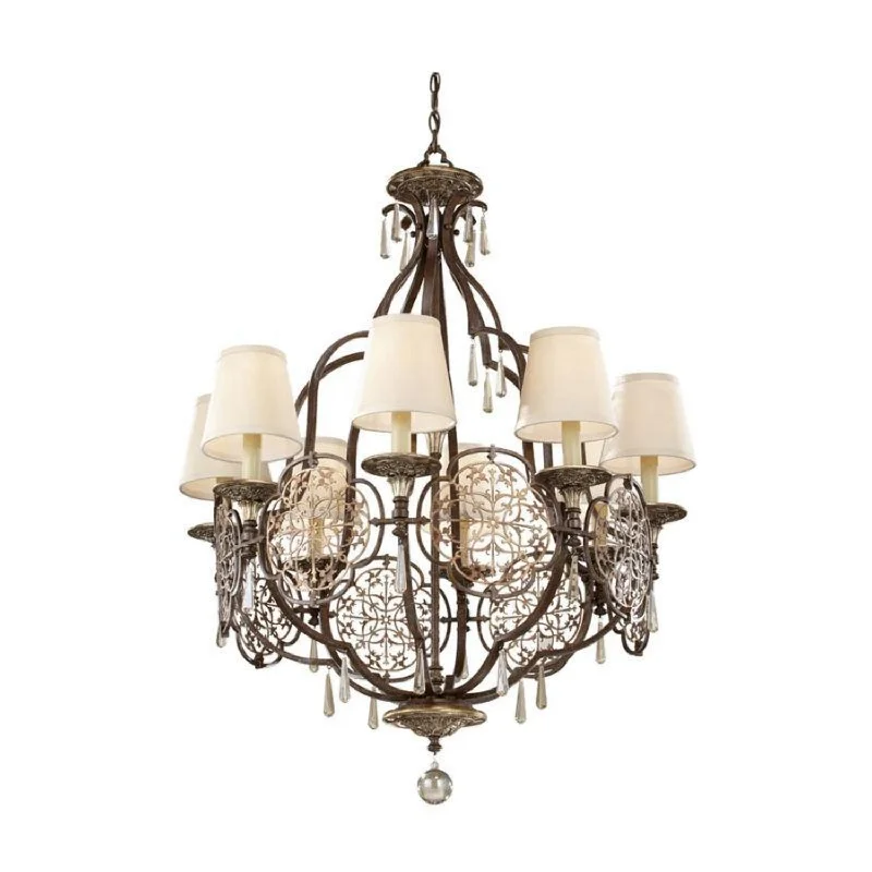 Chandeliers with Metal Frames in Copper FinishChandeliers with Metal Frames in Copper FinishMarcella 8Lt Chandelier E27 in British Bronze/Oxidized Bronze Finish Elstead Lighting - ELS.FE-MARCELLA8