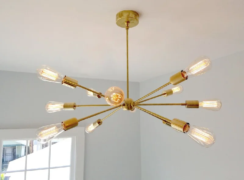 Art Deco Chandeliers for a Retro - Glam LookArt Deco Chandeliers for a Retro - Glam LookModern Brass 12 Lights Sputnik Chandelier - 28"D