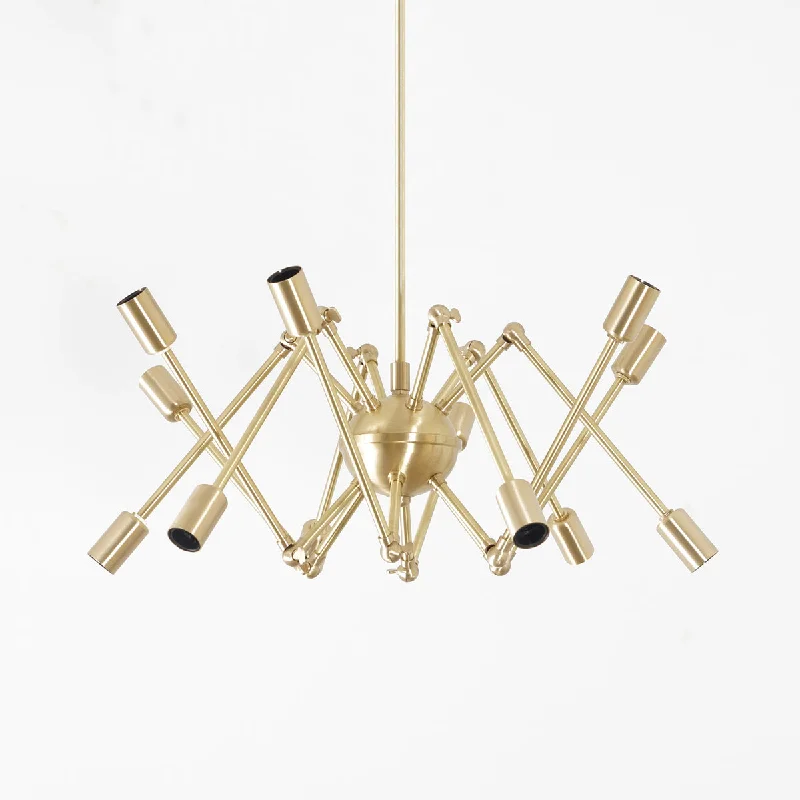 Chandeliers for High Ceilings to Fill Vertical SpaceChandeliers for High Ceilings to Fill Vertical SpaceModern Brass 12 Swivel Arm Sputnik Chandelier Light Fixture