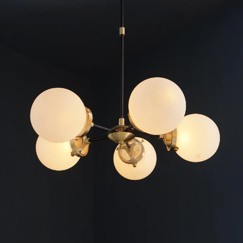 Chandeliers for Dining Rooms to Set the Mood for MealsChandeliers for Dining Rooms to Set the Mood for MealsModern Brass 5 Bulbs Glass Globe Sputnik Chandelier Light Fixture