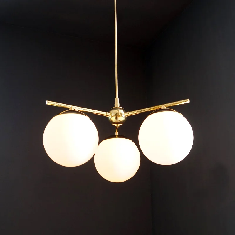 Chandeliers with Dimmable Lights for Ambiance ControlChandeliers with Dimmable Lights for Ambiance ControlModern Brass 3 Glass Sphere Globe Chandelier 34"D