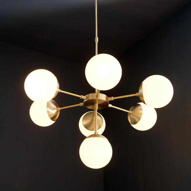 Chandeliers with Metal Frames in Silver FinishChandeliers with Metal Frames in Silver FinishModern Brass 7 Lights Globe Chandelier Light Fixture