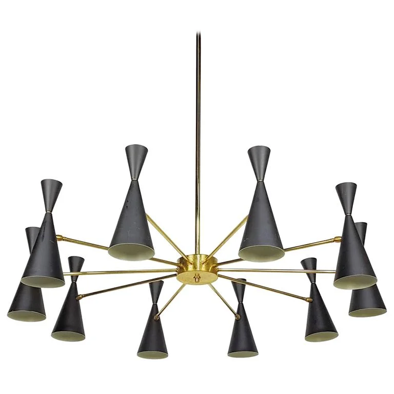 Minimalist Chandeliers for Sleek and Simple InteriorsMinimalist Chandeliers for Sleek and Simple InteriorsModern Brass Architectural 'Monolith' Enamel and Brass Cone Chandelier