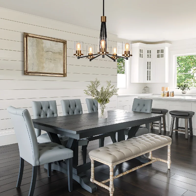 French Country Chandeliers with a Romantic AuraFrench Country Chandeliers with a Romantic AuraModern Glam 5-Light Black Gold Chandelier Dining Room Chandelier with Cylinder Glass - 25" D x 7.5" H French Country Chandeliers with a Romantic AuraFrench Country Chandeliers with a Romantic AuraModern Glam 5-Light Black Gold Chandelier Dining Room Chandelier with Cylinder Glass - 25" D x 7.5" H
