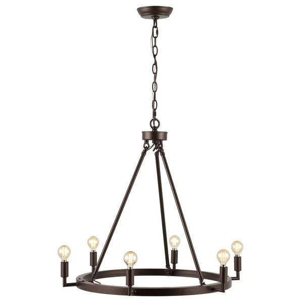 Chandeliers with Metal Frames in Bronze FinishChandeliers with Metal Frames in Bronze FinishNEVADA 6LT 26 INCH CHANDELIER