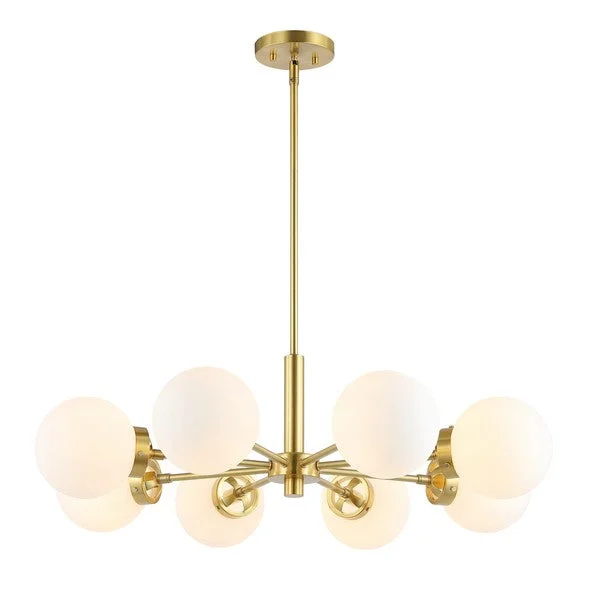 Chandeliers with Metal Frames in Bronze FinishChandeliers with Metal Frames in Bronze FinishPROSIE, 8 LIGHT, 32 INCH,  GOLD, IRON EXTENDABLE CHANDELIER