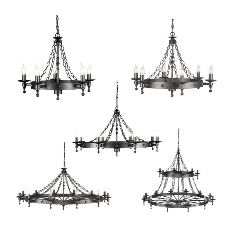 Chandeliers with Metal Frames in Silver FinishChandeliers with Metal Frames in Silver FinishWarwick 5Lt/6Lt/8Lt/12Lt/18Lt Chandelier E14 in Graphite Elstead Lighting - ELS.WR5, ELS.WR6, ELS.WR8, ELS.WR12, ELS.WR18