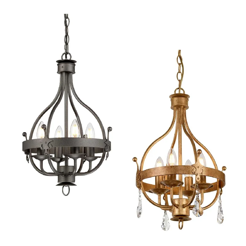 French Country Chandeliers with a Romantic AuraFrench Country Chandeliers with a Romantic AuraWindsor 4Lt Chandelier E14 in Gold Patina or Graphite