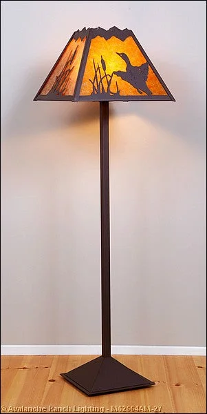 Rustic Farmhouse Style Floor Lamp for Cozy BedroomsRustic Farmhouse Style Floor Lamp for Cozy BedroomsAvalanche Ranch Lighting M62664AM-27 Rocky Mountain-Loon One Light Floor Lamp Lamp Bronze / Dark