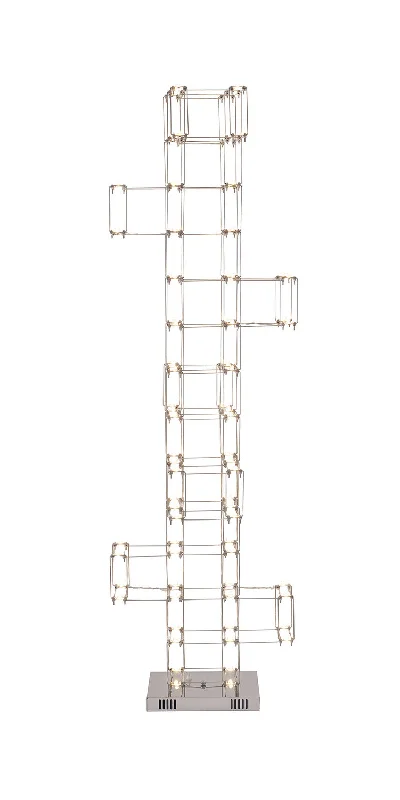 Industrial Style Floor Lamp with Exposed Bulbs for Loft ApartmentsIndustrial Style Floor Lamp with Exposed Bulbs for Loft ApartmentsBethel International BE27F65SN Modern  Lamp Satin Nickel