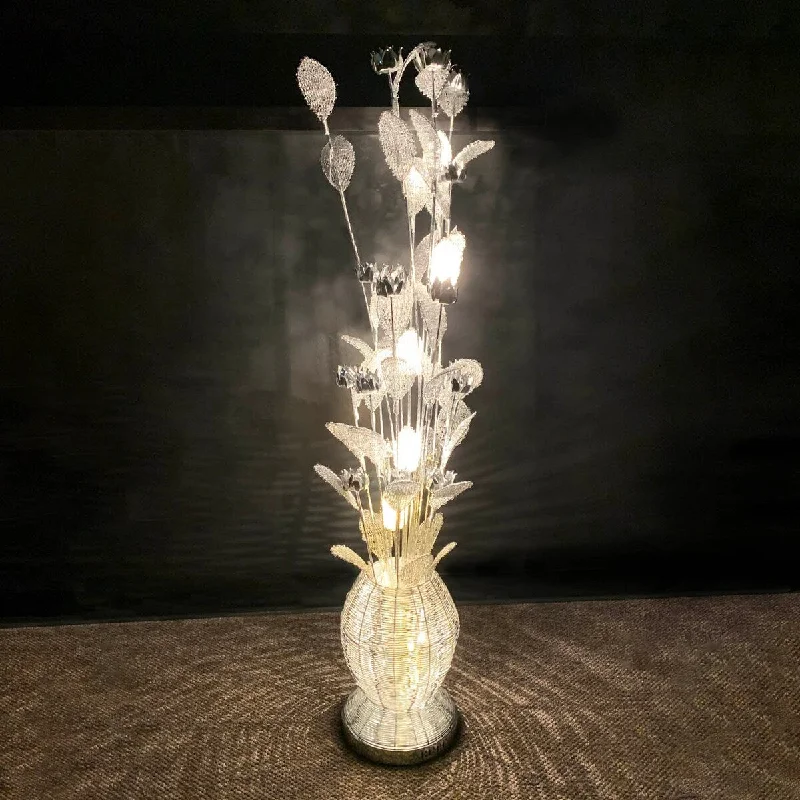 Way Switch Floor Lamp for Multiple Light Intensity Levels Way Switch Floor Lamp for Multiple Light Intensity LevelsSpectacular 58" Silver Metal Floral 7-Light Showpiece Way Switch Floor Lamp for Multiple Light Intensity Levels Way Switch Floor Lamp for Multiple Light Intensity LevelsSpectacular 58" Silver Metal Floral 7-Light Showpiece