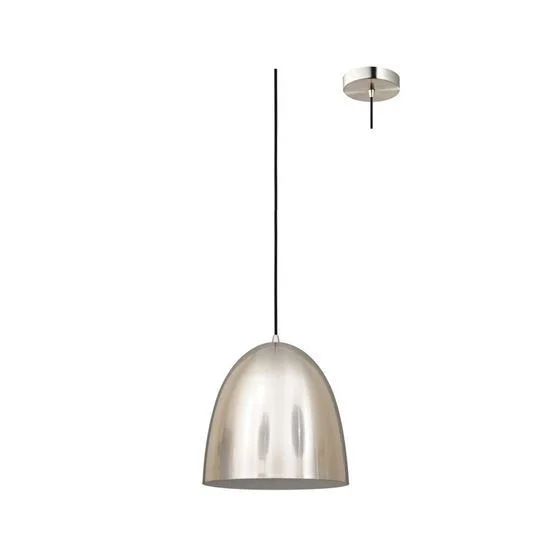 Glass Ceiling Lights with Frosted, Colored, or Etched GlassGlass Ceiling Lights with Frosted, Colored, or Etched Glass230V Interior Theo Pendant (Brushed Chrome) Include LED Filament Lamp 300Ø x 300Hmm