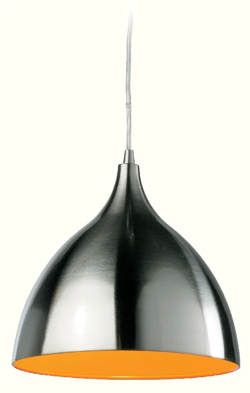 Mediterranean - Style Ceiling Lights with Terra - Cotta and Ceramic DetailsMediterranean - Style Ceiling Lights with Terra - Cotta and Ceramic DetailsCafe Pendant Brushed Steel with Orange Inside