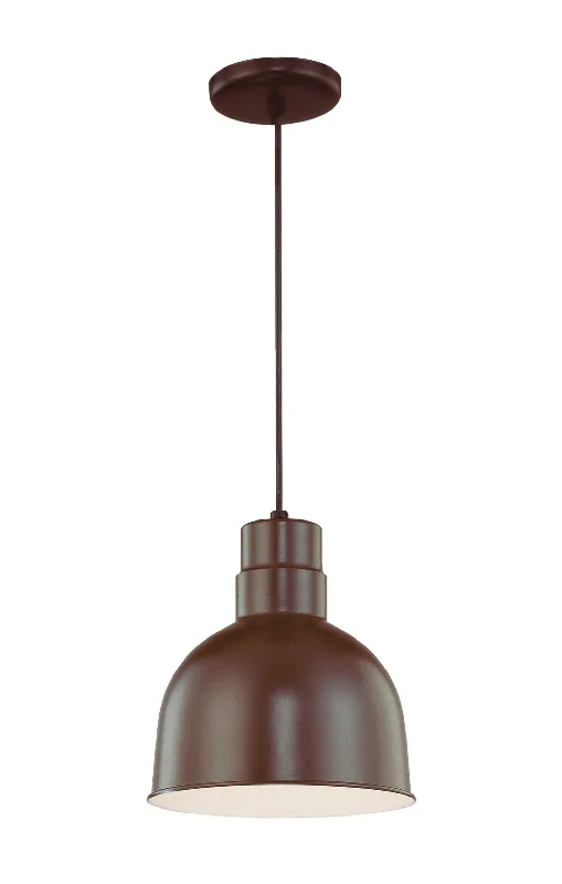 Bohemian Ceiling Lights with Beads, Tassels, and Colorful GlassBohemian Ceiling Lights with Beads, Tassels, and Colorful GlassR  Series Deep Bowl Pendant - Architectural Bronze - 10in. Diameter - E26 Medium Base
