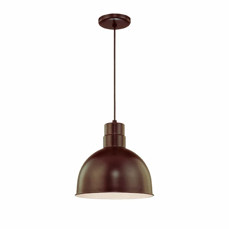 Mediterranean - Style Ceiling Lights with Terra - Cotta and Ceramic DetailsMediterranean - Style Ceiling Lights with Terra - Cotta and Ceramic DetailsR  Series Deep Bowl Pendant - Architectural Bronze - 12in. Diameter - E26 Medium Base
