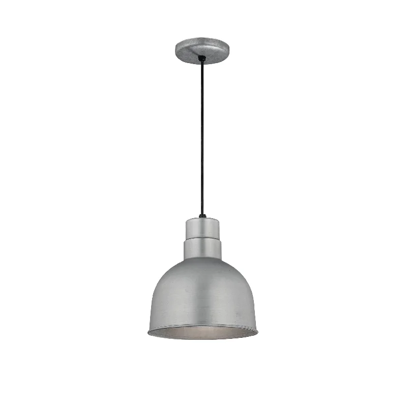 Contemporary Ceiling Lights with Unique, Abstract ShapesContemporary Ceiling Lights with Unique, Abstract ShapesR  Series Deep Bowl Pendant - Galvanized - 10in. Diameter - E26 Medium Base