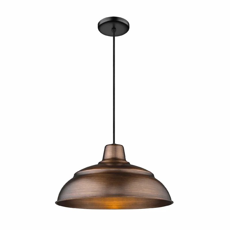 Bohemian Ceiling Lights with Beads, Tassels, and Colorful GlassBohemian Ceiling Lights with Beads, Tassels, and Colorful GlassR Series Warehouse Pendant - Natural Copper - 17in. Diameter - E26 Medium Base
