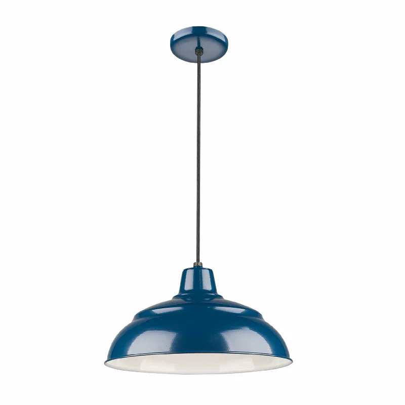 Mediterranean - Style Ceiling Lights with Terra - Cotta and Ceramic DetailsMediterranean - Style Ceiling Lights with Terra - Cotta and Ceramic DetailsR Series Warehouse Pendant - Navy Blue - 14in. Diameter - E26 Medium Base
