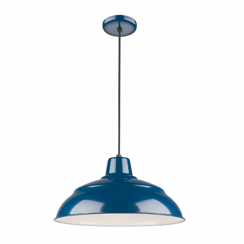 Contemporary Ceiling Lights with Unique, Abstract ShapesContemporary Ceiling Lights with Unique, Abstract ShapesR Series Warehouse Pendant - Navy Blue - 17in. Diameter - E26 Medium Base