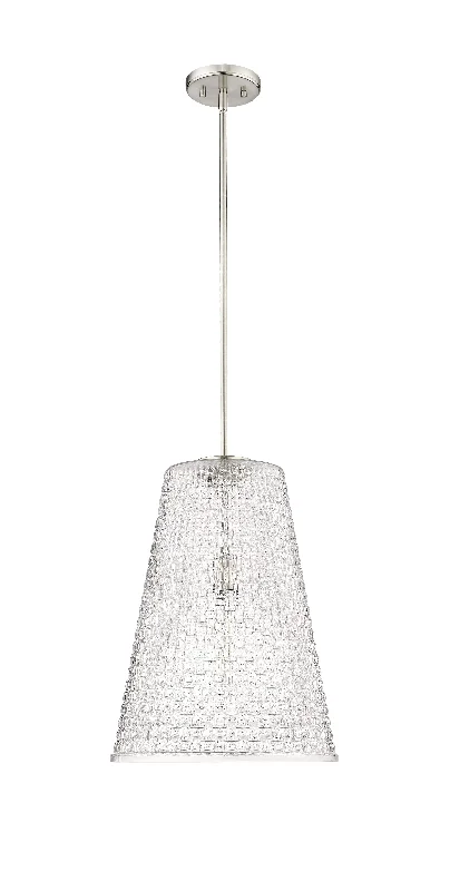 Retro Ceiling Lights Inspired by the 1950s and 1960s DesignRetro Ceiling Lights Inspired by the 1950s and 1960s DesignSaben Pendant - Brushed Nickel - Rattan Lattice Clear Glass - 14in. Diameter - E26 Medium Base Retro Ceiling Lights Inspired by the 1950s and 1960s DesignRetro Ceiling Lights Inspired by the 1950s and 1960s DesignSaben Pendant - Brushed Nickel - Rattan Lattice Clear Glass - 14in. Diameter - E26 Medium Base