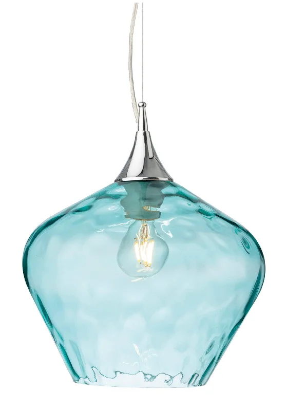 Mid - Century Modern Ceiling Lights with Simple, Sleek LinesMid - Century Modern Ceiling Lights with Simple, Sleek LinesTitan Pendant Chrome with Aqua Glass