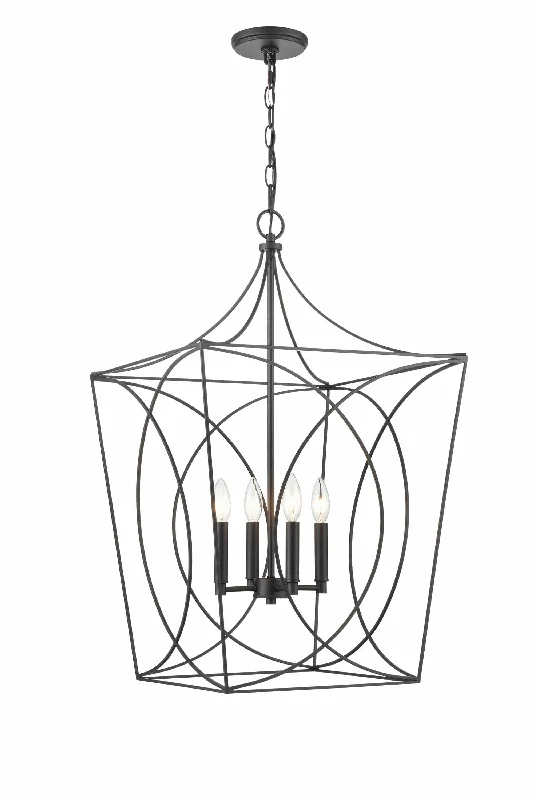 Mediterranean - Style Ceiling Lights with Terra - Cotta and Ceramic DetailsMediterranean - Style Ceiling Lights with Terra - Cotta and Ceramic DetailsTracy Pendant - Matte Black - 18in. Diameter - E12 Candelabra Base