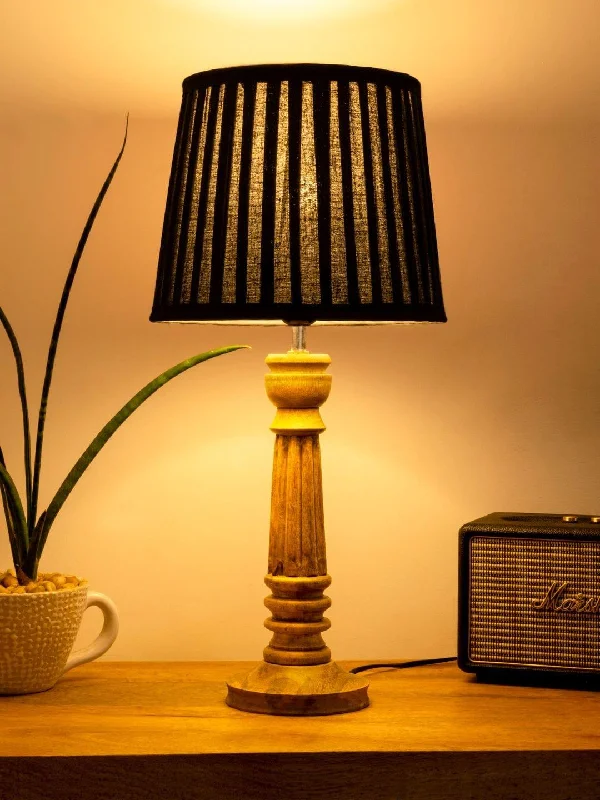 wooden table lamps with natural grain for a warm and organic feelwooden table lamps with natural grain for a warm and organic feelWooden Pillar Brown lamp with pleeted Black Soft Shade wooden table lamps with natural grain for a warm and organic feelwooden table lamps with natural grain for a warm and organic feelWooden Pillar Brown lamp with pleeted Black Soft Shade